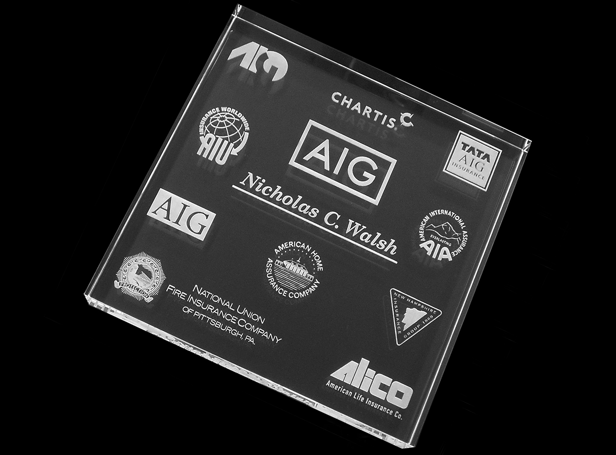 Engraved Glass Paperweight